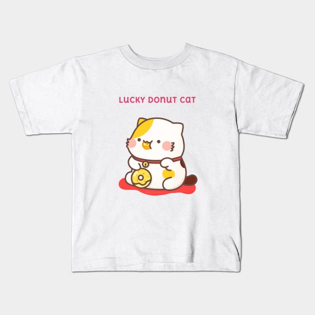 Lucky donut cat Kids T-Shirt by @muffin_cat_ig